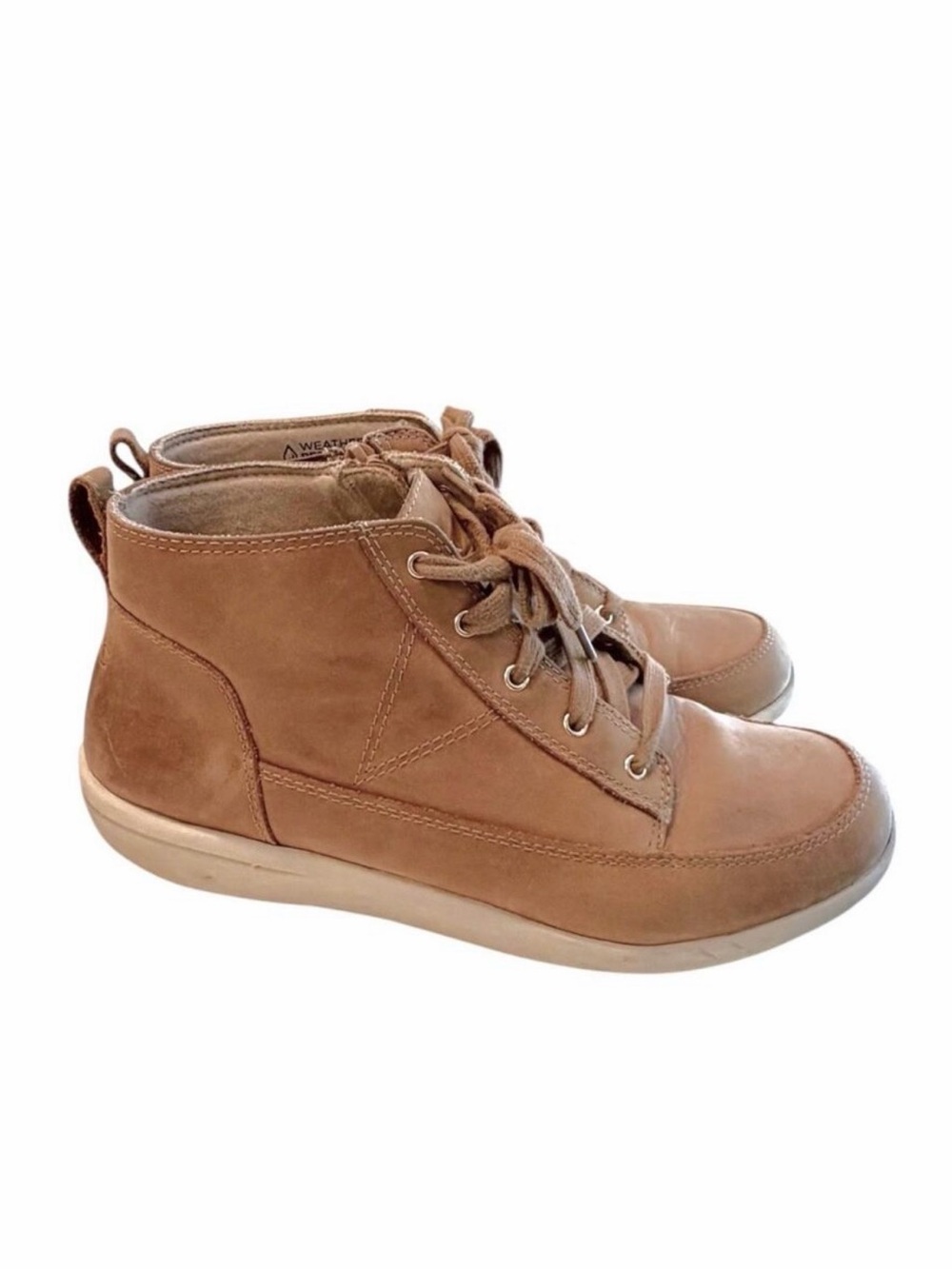 Vionic Shawna Leather Ankle Boot Women's 8.5 Tan Wheat Comfort Weather Resistant